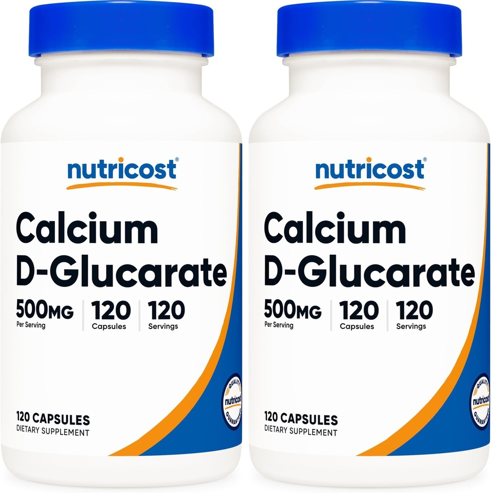 Nutricost Calcium D-Glucarate 500mg, 120 Capsules - Gluten Free, Non-GMO, Vegetarian Friendly (Pack of 2)