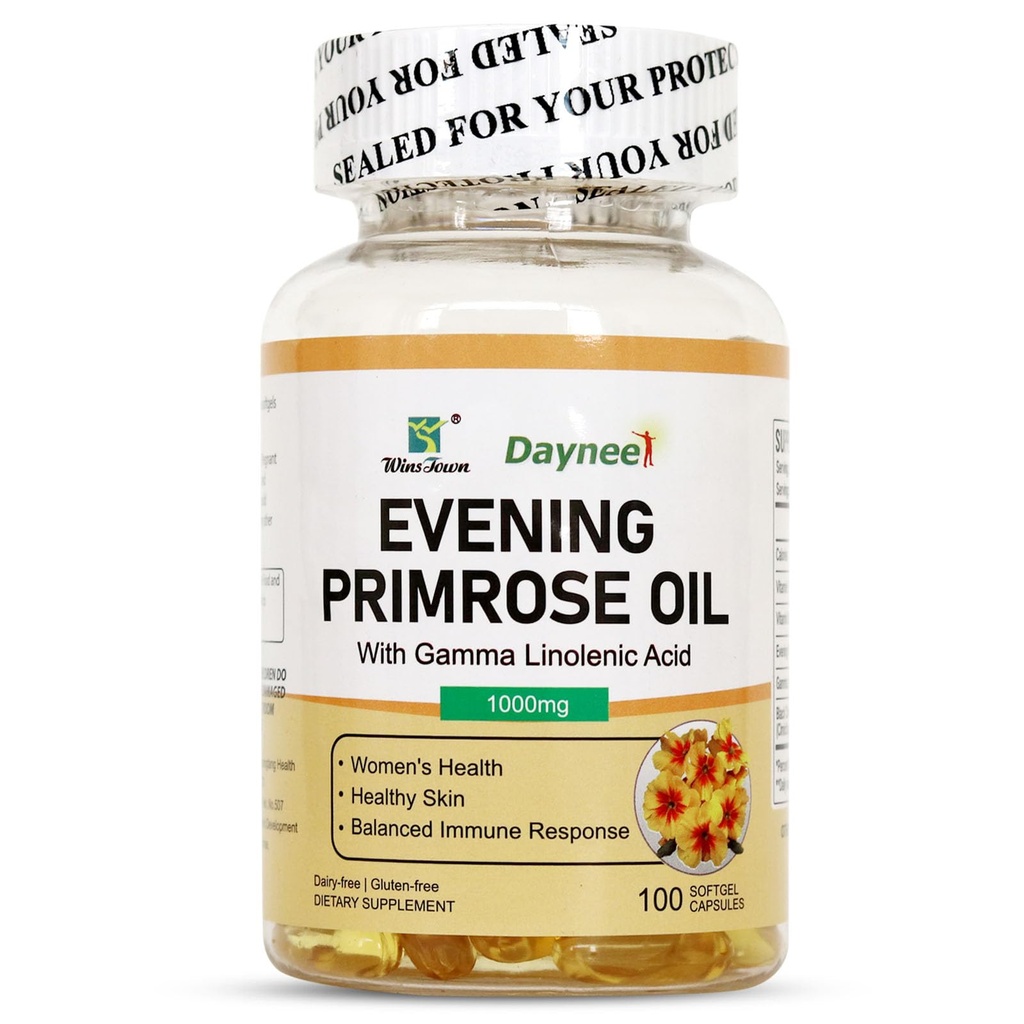 Evening Primrose Oil Softgels 1000mg - Women's Health Supplement with GLA, Black Cohosh & Vitamin B6, Supports Hormonal Balance & Skin Health, 100 Softgels