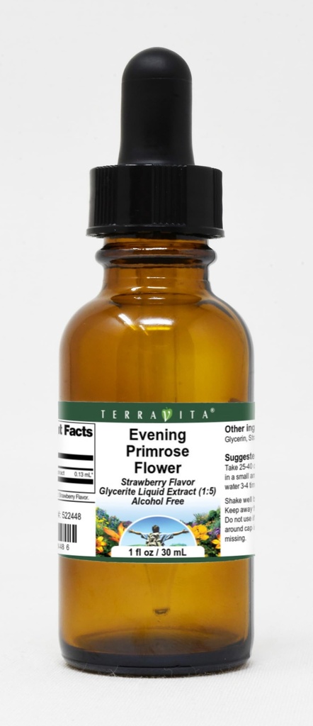 Evening Primrose Flower Glycerite Liquid Extract (1:5) - Strawberry Flavored (1 oz, ZIN: 522448)