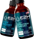 E2H: Liver Support Supplement and Advanced Intestinal Support | Vegan, Non-GMO - 2 Fl Oz Each (4 Fl Oz Total) - Bundle
