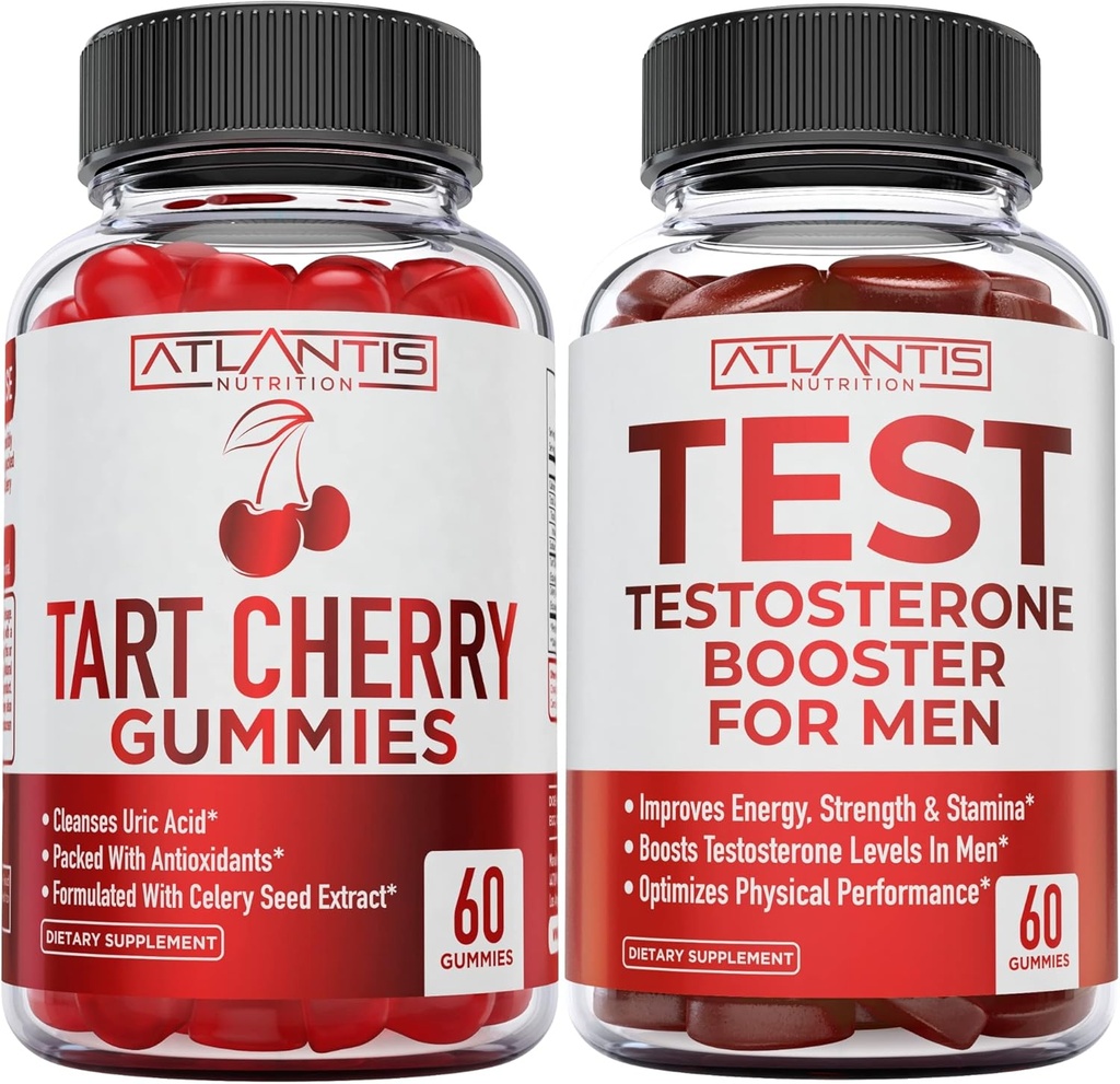 Atlantis Ernæring Tart Cherry 60 Gummies + Testosteron Booster 60 Gummies