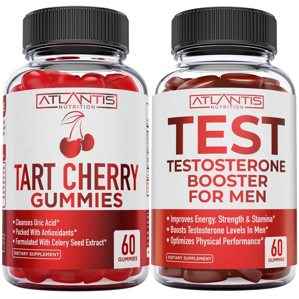Atlantis Nutrition Tart Cherry 60 Gummies + Testosterone Booster 60 Gummies