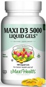 Maxi Health Vitamin D3 5000 IU Softgels - 125 mcg D3 Vitamin 5000 IU - Vitamin D 5000 IU for Healthy Bones & Teeth - Dietary Vitamins Supplements for Immune Support - (180 Count)