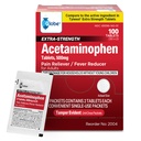 Globe Extra Strength Acetaminophen Tablets 500 mg, Pain Reliever and Fever Reducer, Gentle on Stomach, for Arthritis Pain, Backache Pain and More, 50 Packets of 2 Tablets Each, 100 Count