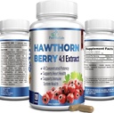 Hawthorn Berry 4:1 Extract (120 Capsules) Immune System Support, Super Antioxidant, Hawthorn Berry Capsules Concentrated from 2660mg Berries