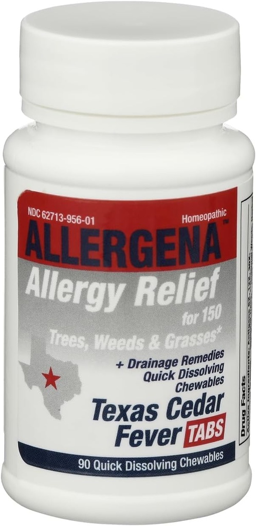 PROGENA - Allergena Cedar Fever Tabs (90 Count Chewable Tabs), White