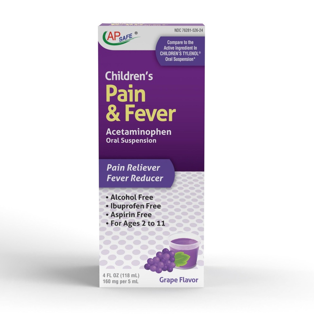 Children's Pain&Fever Relief Acetaminophen Oral Suspension Grape Flavor 4oz
