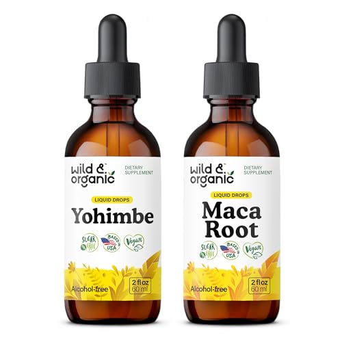 Wild & Organic Yohimbe Tincture 2 fl oz & Maca Root Tincture 2 fl oz