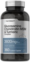Horbäach Glucosamine Chondroitin MSM | 360 Caplets | Advanced Formula with Turmeric | Non-GMO, Gluten Free