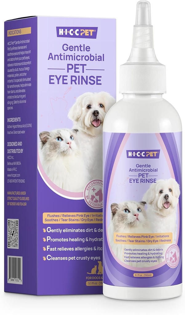 CYC PET Dog Eye Drops 5.1 fl oz Oční Drops pro psy a kočky Vet- Doporučené Psí Oko Infekce Léčba Soothee Infekce Alergie, Relieve Such Eyes Pink Eyes, Pet Tear Stain Cleaner