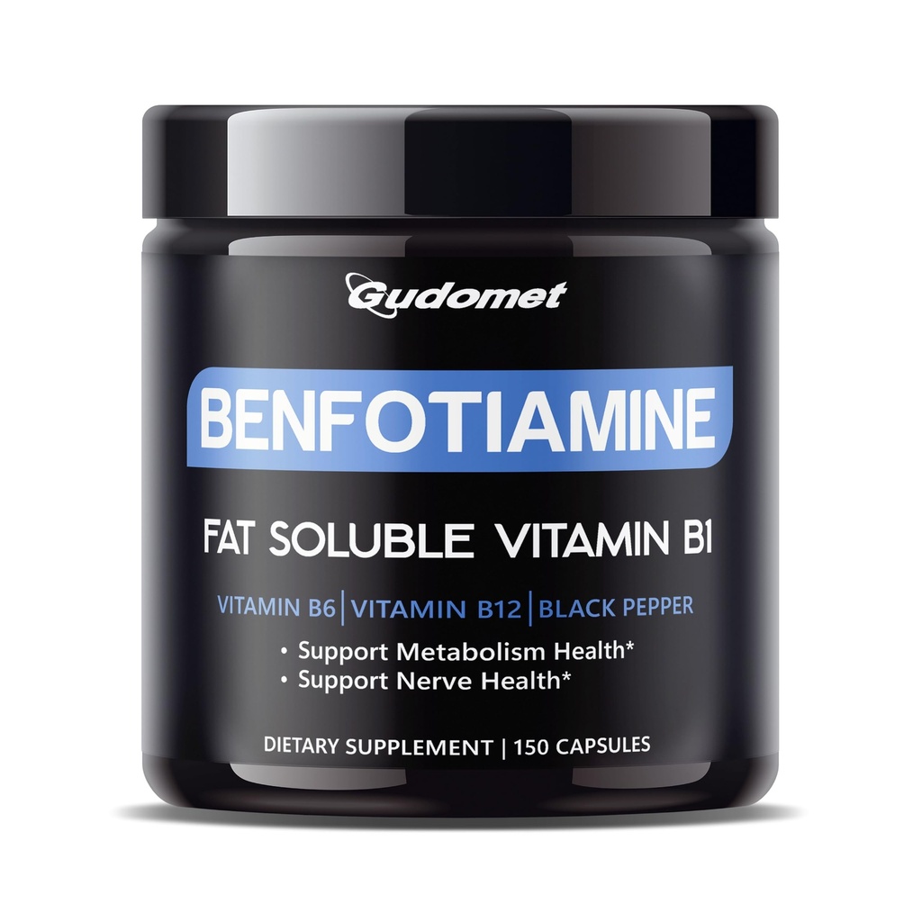 Benfotiamine with Vitamins B6, B12 & Black Pepper – 150 Capsules