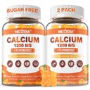 Calcium Gummies with Turmeric for Women & Men - Calcium 1200mg with Vitamin D3 K2 B12 5000 IU & Zinc, Suger-Free Calcium Supplement for Bone, Muscle Strength & Immune Support - Vegan(120 Count)