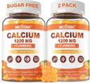 Kalsium 1200 mg dengan Vitamin D3 Gummies - Calcium + Turmeric Suplemen Perempuan dan Pria dengan Vitamin K2 B12 - Dukung Bone & Muscle - Sugar Free - Vegan (120 Count)