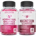 Hormonal Balance " Magnesium Gummies for Muscle Cramps, PMS Gummies Alleviate Bloating " Mood Swings, Magnesium Assistances Prevent Cramps " Promotes Muscle Recovery - 60 Vegan Gummies Per Bottle