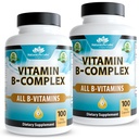 NaturaLife Labs Vitamin B Complex – All B Vitamins Including Active B2, B6, B9 & B12 (Methylcobalamin), Plus B1, B3, B5, B7 & Vitamin C – 100 Capsules (2 Pack)