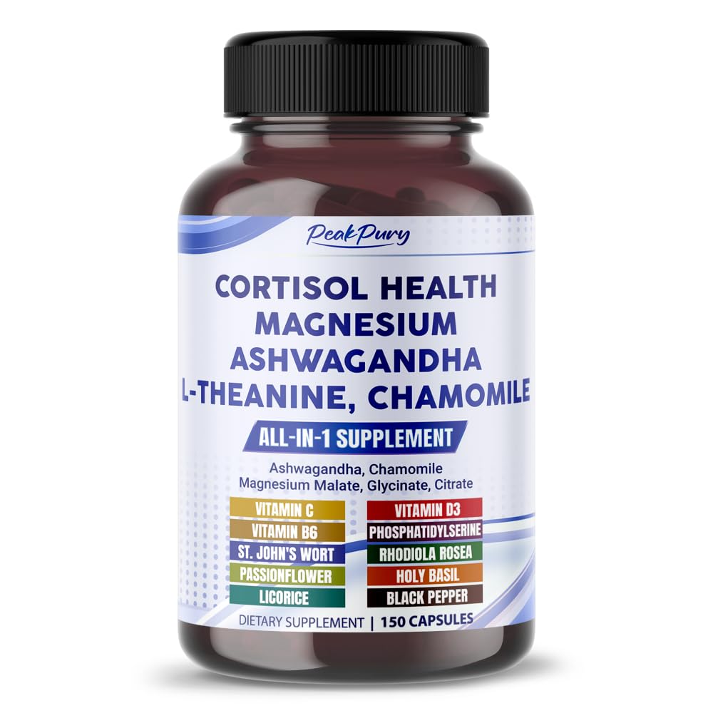 CORTISOL Health Ashwagandha Magnesium Chamomile L-Theanine