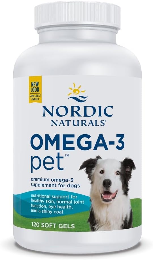 Nordic Naturals Omega-3 Pet, Unflavored - 120 Gel bigun - 330 mg Omega-3 Gel bigun bakoitzeko - Arrainaren olioa EPA eta DHA duten txakurrentzat - Bihotza, azala, berokia eta Immune osasuna sustatzen ditu