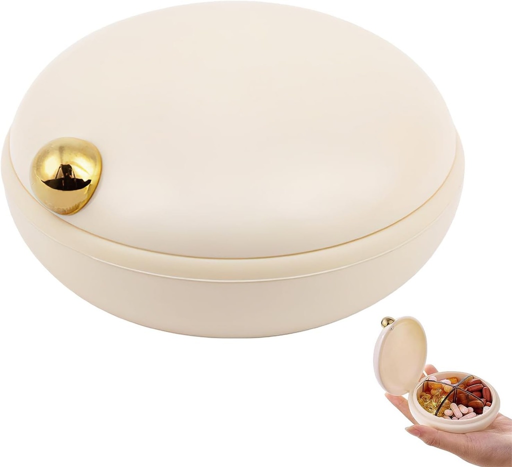 iplusmile Travel Pill Organzer, 4 so sánh với hộp đựng mật ong, Hộp thuốc hàng ngày cho phụ trợ dầu cá, Công ty Du lịch (Beige)