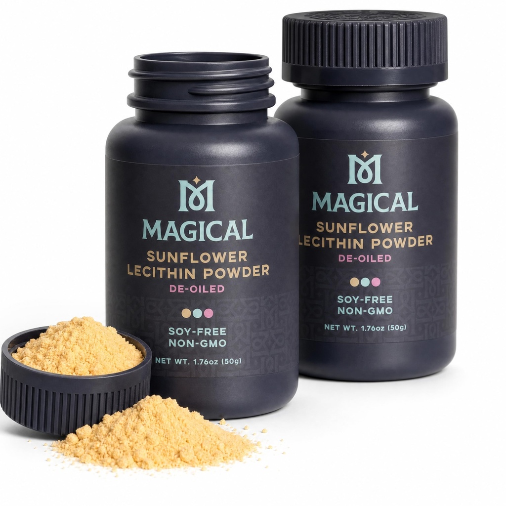MAGICAL BUTTER Sunflower Lecithin Powder 3.52 oz (2-Pack), Soy-Free Non-GMO Vegan Kosher Professional Emulsifier