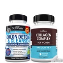 BioSchwartz 15 Day Cleanse for Colon and Gut Health Plus Hydrolyzed Collagen Peptide Capsules (45 Day Supply)