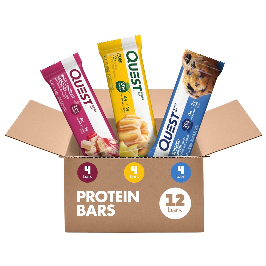 Quest Nutrition Fruit Flavored Variety Pack Protein Bars, High Protein, Low Carb, Gluten Free, Keto Friendly, 12 Count