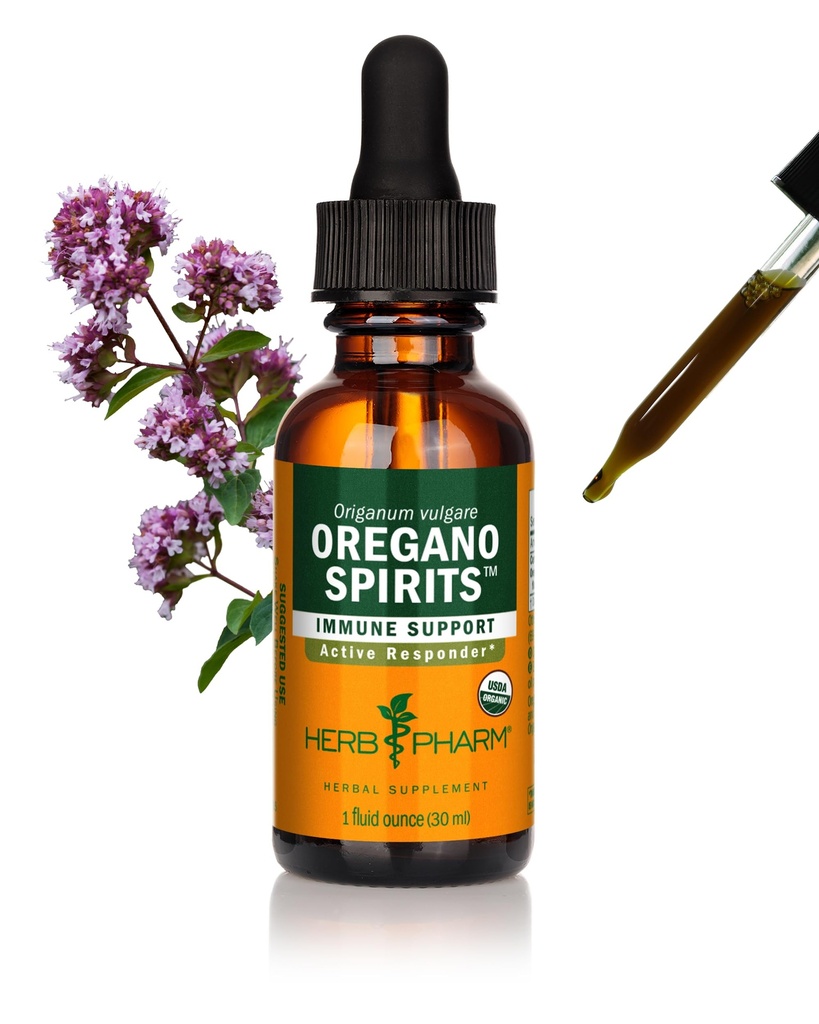 Herb Pharm Oregano Spirits Extract Drops and Essential Oil Blend for Immune Support*, 1 Oz