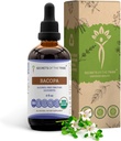 Bacopa USDA Orlandic A alcohol-FREE Extracture, alt-Podència Hebal Deixa anar, relaxació positiva, efecte Cognitiu que va fer de 100% Organic Bacopa (Bacopia Mnni) Dred Herb 4 oz