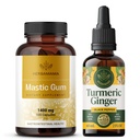 HERBAMAMA Mastic Gum and Turmeric Kit - Bundle of 1400 mg Mastic Gum Capsules & Turmeric Curcumin Tincture 4 fl oz - Vegan, Non-GMO, Sugar & Alcohol-Free - 2 Pack