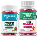 Physician's CHOICE Gut Gummy Bundle: Probiotic Gummies + Fiber Gummies - No Sugar Added & Vegan - Supports Digestive Health & Regularity for Women and Men
