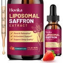 Liposomal Saffron Supplements - 88.5mg Saffron Extract Liquid Drops with L-Theanine, Chamomile, Vitamin C, B6, B12 & D3 for Antioxidant, Immune, Mood, Energy, Focus & Sleep - 2 Fl Oz Strawberry Flavor