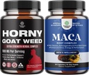 Horny Goat Weed of Black Maca Root, Tongkat Ali, Saw Palmetto & Panax Ginseng Extract for Stamina & Energy and Black Maca Root with Siberian Ginseng Ashwagandha - Men's Wellness Supplement
