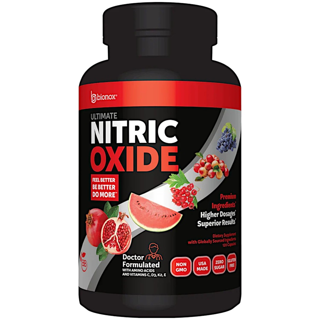Bionox Ultimate Nitric Oxide, Premium Stamina & Performance Formula*, with AstraGin® Ginseng, 120 Capsules
