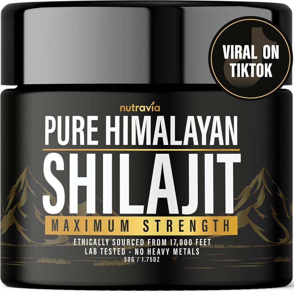 Чистая гималайская органическая смола Shilajit Pure Himalayan Organic Resin - Natural Authentic Lab Tested Formula for Men, Women - No Heavy Metals - 600mg Max Strength with 85+ Trace Minerals Golden Grade Shilajit Supplement (1 Pack)