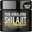 Shilajit Pure Himalaya Organic Resin - Natural Authentic Lab Tested Formula for Men, Women - No Heavy Metals - 600mg Max Strength with 85+ Trace Minerals Golden Grade Shilajit Supplement (1 Pack)