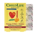 ChildLife Essentials Omega-3 DHA + Choline SoftChew Gummies Supplement for Kids - Omega 3 DHA Gummies with Choline, Fish Oil for Babies, Toddlers & Children - Natural Passion Fruit Flavor, 27 Tablets