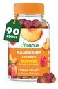 Magnesium Citrate Gummies | 250mg Elemental Magnesium from 2,130mg Magnesium Citrate | Great Tasting Magnesium Supplement | Stress Relief Support for Adults | 90 Magnesium Gummies | Lifeable