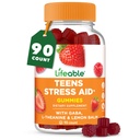 Lifeable Stress Aid Gummies for Teens | with Lemon Balm, GABA and L Theanine Supplements | Vegan Non GMO Mood Support Supplement | Great Tasing Stress Vitamins | L-Theanine for Teen | 90 Gummies