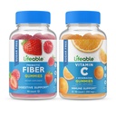 Lifeable Sugar Free Prebiotic Fiber + Vitamin C, Gummies Bundle - Great Tasting, Vitamin Supplement, Gluten Free, GMO Free, Chewable Gummy