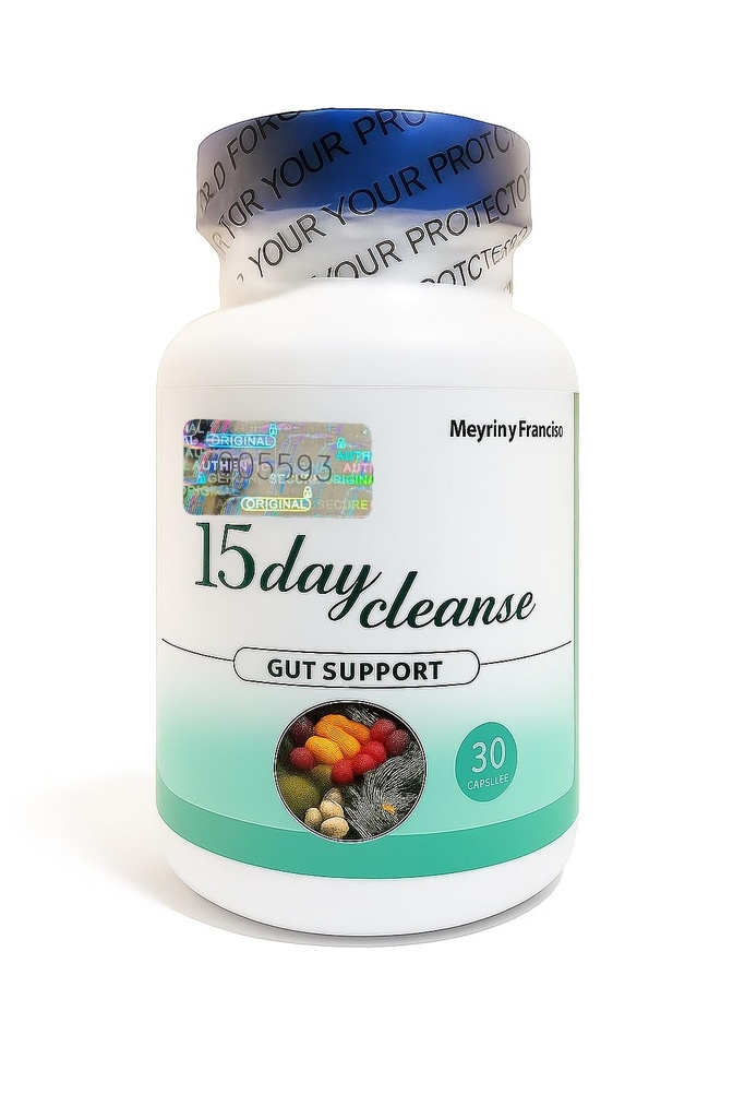 15 Day Cleanse, Gut and Colon Support, Advanced Gut Cleanse Detox for Women & Men with Senna, Cascara Sagrada & Psyllium Husk, Non-GMO, 30 Capsules