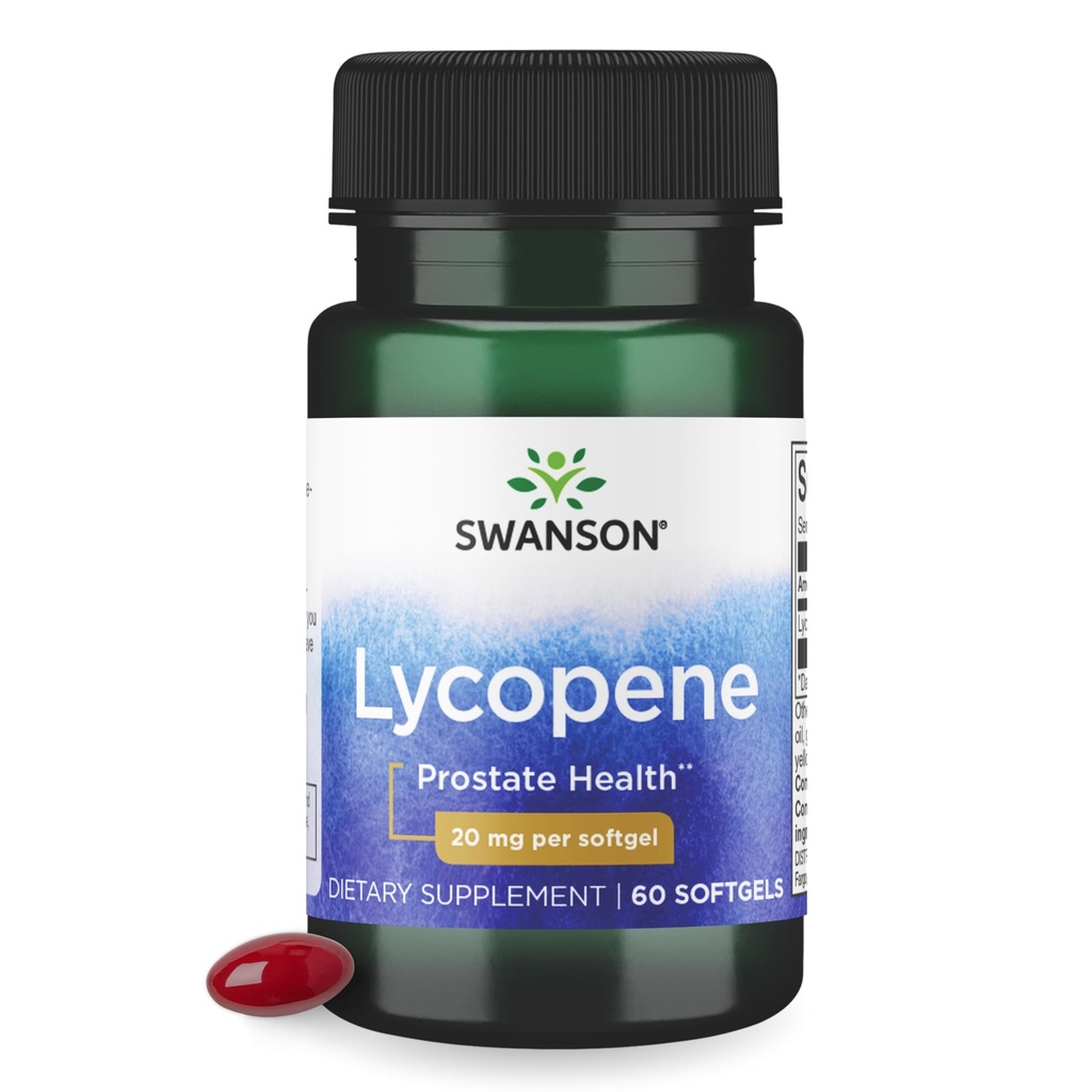Swanson Lycopene Prostate and Heart Health Antioxidant Supplement for Men Over 40 Supporting Blood Pressure in Normal Range (60 Softgels)