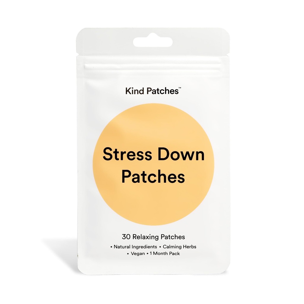 Kind Patches Stress Down Patches - Vitamin B12, Vitamin D3 and Ashwagandha Calming Strip - Natural Ingredients for Daily Stress Support - 30 Count