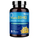 NATURE TARGET Vitamin D3 K2 with Calcium & Magnesium - 6-in-1 Complex - Max Strength for Bone, Heart & Immune - 5000 IU Vitamin D3, 120 mcg K2, Gluten-Free, 120 Servings