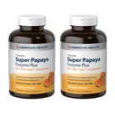 American Health Super Papaya Enzyme Plus - 360 Chewable Tablets, Pack of 2 - The After-Meal Supplement - Non-GMO - 240 Total Servings