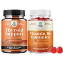 Bundle of Herbal Thyroid Support Complex - Potent Kelp Iodine with L Tyrosine Bladderwrack Selenium Ashwagandha and Potent Vitamin B6 Gummies for Adults - Vegan Pyridoxine Chews for Energy Metabolism