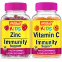 WellYeah Zinc Kids 15mg + Vitamin C Kids, Gummies Bundle - Great Tasting, Vitamin Supplement, Gluten Free, GMO Free, Chewable Gummy