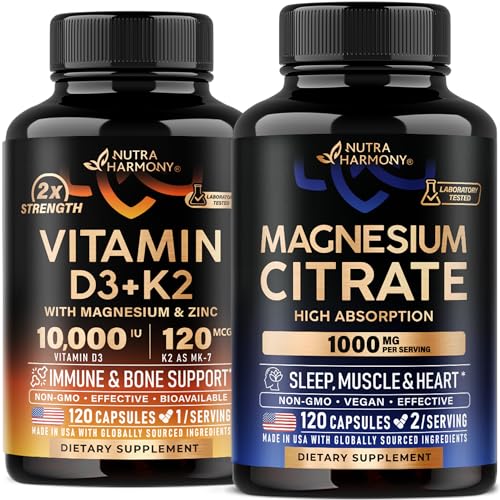NUTRAHARMONY Vitamin D3 K2 & Magnesium Citrate Capsules