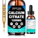 Calcium Citrate 1200 mg with Vitamin D3 K2 Liquid Drops for Bone, Teeth Health Support - High Absorption Liquid Calcium Magnesium Zinc D3 Supplement for Women & Men, Vegan, Sugar-Free, Non-GMO