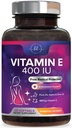 Vitamin E - 180 mg per Serving - Powerful Hair & Skin Support Supplement - dl-Alpha VitaminE Immune Health Support with Antioxidants - Easily Absorbed GMO & Gluten Free, Bottled in USA - 120 Softgels
