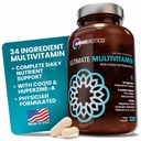 OmniBiotics Ultimate Daily Multivitamin for Women & Men – 34 Essential Ingredients Including Vitamin A, C, D, E, B6, B12, Biotin, Zinc – 120 Vegan Capsules
