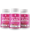 1 Body Hair Skin Nails Vitamin Complex with Biotin - Complete Formula with 26 Essential Vitamins for Men & Women - 3 Pack